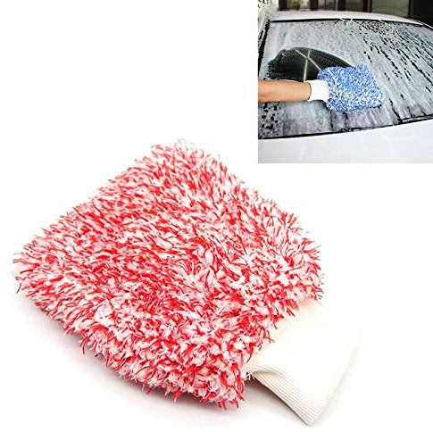 Home Towel Gloves Microfiber Dusting Mitt Car Window Washing Cleaning Cloth Duster Towel Gloves Ingxijie1ha (Color : Red)
