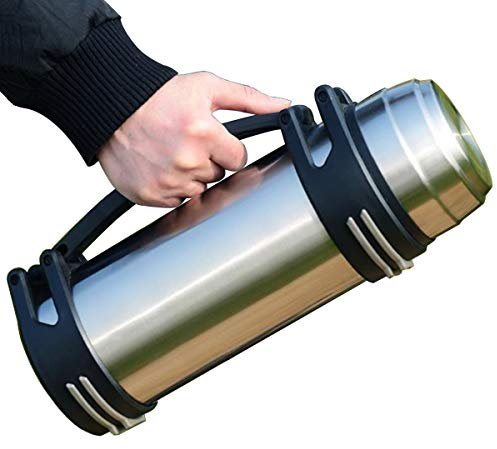 Large Thermos Flask for Travel, 3L Stainless Steel Vacuum Flask, Camping & Hiking Flasks with Handle, Large Capacity | Double Lid | Heat Preservation&Cold Preservation | Odorless (Silver, 3L)