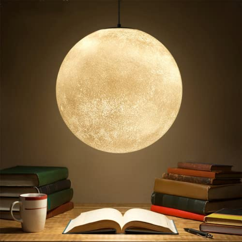 GUANSHAN Moon Pendelleuchte Kreative Planet Kronleuchter Art Moon Nachttischlampe Orb Deckenleuchte Pendelleuchte Mondlicht Für Schlafzimmer, Esszimmer, Flur