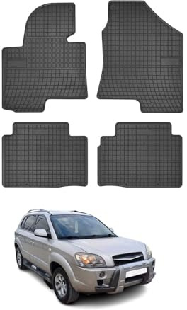 OMAC Gummi Fußmatten kompatibel mit Hyundai ix35 2010-2015 Automatten Gummi Schwarz 4tlg