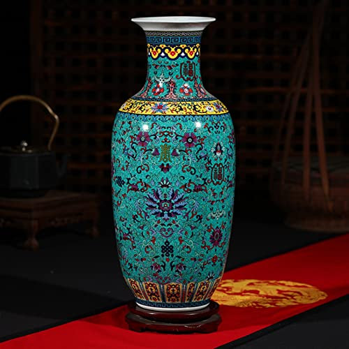 FAMoUsGoods Luxe Jingdezhen Antique Porcelaine Enamel Vase Classical Décoration Grand Vases Chinois Vases Anciens Vases de Palais Vases à Fleurs Décoratifs (Color : 3)