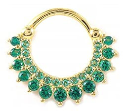 Stfery Damen Nasenpiercing Silber 925, Nasenring Indisch Gold Blume Schmuck Zunge Lippe Zirkonia 1 Stück Geschenk