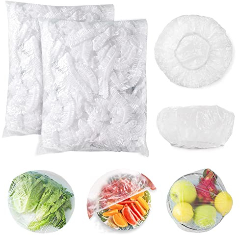 Sacchetti per Conservare Freschi, 150 Pezzi Sacchetti Copri Alimenti con Elastico, Aggiornamento Alla taglia Più Grande (lunghezza stirata 52 cm) Copri Recipienti Per Mantenere Freschi I Cibi