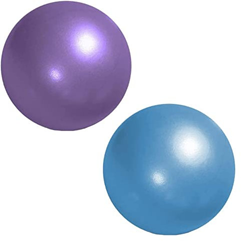 NUWIQ Lot de 2 balles de Pilates Balles de Gymnastique pour Yoga Équilibre Aérobic, Bleu et Violet