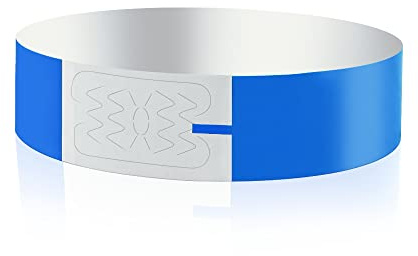 Vicloon Pulseras para Eventos, 100 Piezas Pulseras de Fiesta, Pulseras Identificativas de Neón, Pulseras de Identificacion, Coloridas Pulseras para Eventos Ferias(Azul)