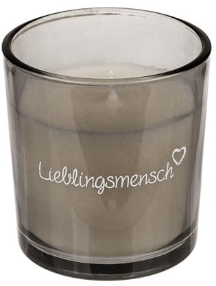 Seaside No.64 - Kerzen Lieblingsmensch in hellbraun mit weißer Schrift - Windlicht/Kerzenglas zum wohlfühlen für Wohnzimmer oder Terrasse - Geschenkartikel kombinierbar mit der Serie