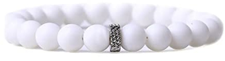 OZ Jewels - Naturstein - Heilender Glücksbringer Armreif mit 8mm Perlen - Dehnbare Perlen-Schmuck für Frauen und Männer, Einheitsgröße
