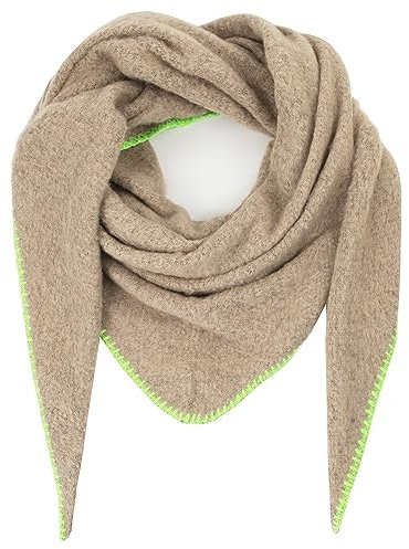 Glamexx24 Bufanda para mujer, muchos colores, forma triangular, unisex, bufanda de invierno, bufanda de verano, XXL, patrón de bufanda, bufanda de tendencia, bufanda muy suave, beige