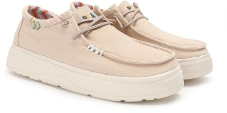 WALK IN PITAS | Natal | Mocasines de Mujer | Náuticos Casual | Zapatillas de Tela | Zapatos sin Cordones | Deportivas Casuales | Calzado de Walkinpitas | Beige 37