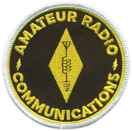 Patchion Amatörradiokommunikation - Rund Form - Svart Krok Och Ögla - Broderad Märke/Badge/Emblem