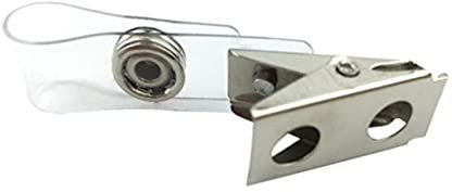 STOBOK 150stücke Metall-badge-clips Mit Transparenten Pvc-bändern Für Ausweis Namensschild Und Id- Für Seminare Konferenzen Und Sicherheitsveranstaltungen