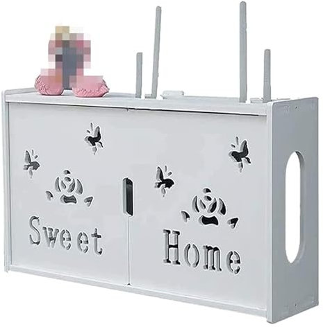 Caja de Almacenamiento para router Caja organizadora de enrutador WiFi Caja de almacenamiento de enrutador WiFi Estante de pared - Caja de almacenamiento de enrutador WiFi Caja oculta for organizador