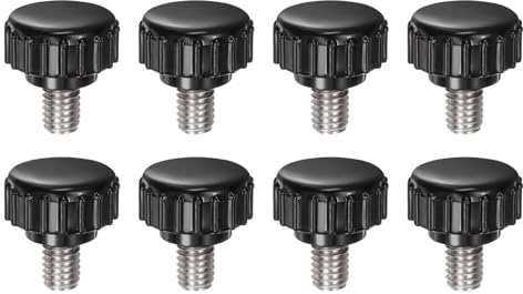 QUARKZMAN 8pz Manopole di Serraggio Zigrinate M6 x 8mm Metrico Vite Nero