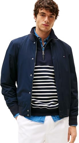 Tommy Hilfiger Uomo Bomber Tech Lightweight Relaxed Fit, Blu (Desert Sky), M