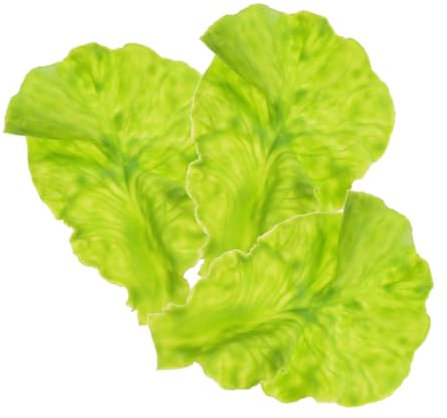 HYTROVE Künstliche Salatblätter Realistische Gemüse Requisiten aus PVC 3 Stück Vielseitige Dekoration mit Naturgetreuer Optik in Grün für Küche Haus und Werbung