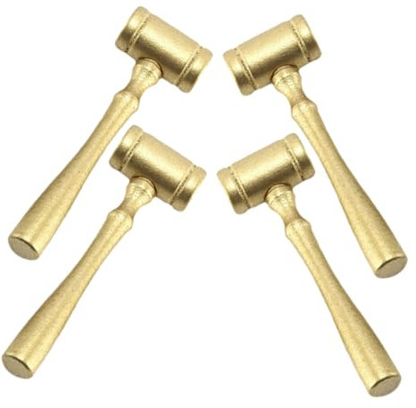 JOINPAYA 4pcs Small Wooden Judge Gavel Lightweight Auction Hammer for School Plays and Costume Accessories Design Sound for Boy Girl and Adults