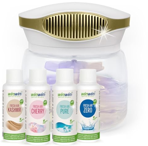 winwinCLEAN® SET: MASTER Bowl + 4x100ml veganes Raumluftdeo I Luftreiniger | Air Purifier mit Wasserfilter entfernt Schadstoffe Pollen Staub Tierhaare Schimmel | Ideal für Allergiker & Asthmatiker