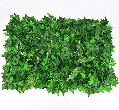 Paneles de boj artificial, pared de césped de plantas de seto topiario, uso para protección UV en interiores y exteriores, pantalla de privacidad para vallas, pared de césped, telón de fondo de