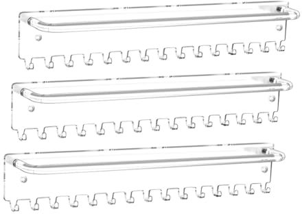 Booso Hängender Schmuck-Organizer - Halskettenhalter Aus Acryl mit 15 Haken - Platzsparende Schmuckpräsentation für die Wand, 3er-Pack