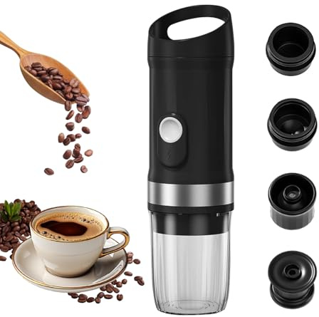 Machine à expresso portable électrique,20 Bar,avec 9600mAh batterie rechargeable,Machine à Cafe Portable pour Voyage,Compatible Capsules Nes/Dolce Gusto & Café Moulu,pour Voiture,Camping,voyages