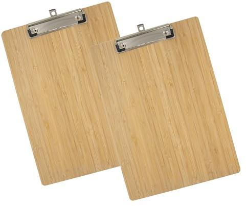 WEDO Klemmbrett DIN A4 aus Bambus, nachhaltiges Schreibbrett aus Holz, Clipboard für Büro und unterwegs, braun, natur (Braun 2er Set, 32,5 x 22,5 x 1,3 cm)