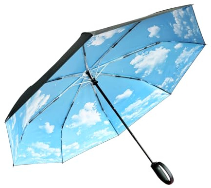 AKINOYAMA Regenschirm groß Sturmfest –Automatisches Öffnen/Schließen Golf Umbrella Karabinergriff für Herren und Damen