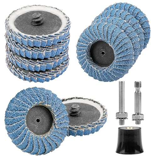 Junchamp 10PCS 40 Grit Curved Flap Discs, 2 Inch Quick Change Sanding Discs for Die Grinder, Zirconia Surface Grinding Wheels for Metal Wood
