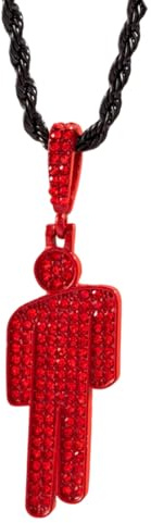 OIXYEY 1 Collana per Billie Eilish, Costume Jewellery Pendant With Head Model Necklace Chain Corda Hip Hop Accessories Gifts Per Donne Oro Uomini (Rosso)