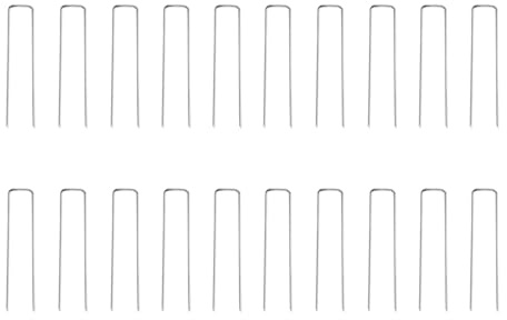 20 estacas de tubo de valla de 20 cm de alta resistencia tipo U, grapas de jardín galvanizadas para sujetar césped, barrera, clavo de suelo