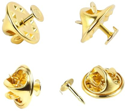 Schmetterling Pin Clutch,50 Paar Verschlüsse Butterfly Clips Pins,Pin Verschluss Anstecker,Metall-Verschlussstift Rückseiten für Crafts Schmuck DIY Herstellung (Golden) (Golden)