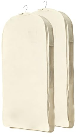 Confezione Da 2 Borse Porta Abiti 100% Cotone Coprispalle Traspiranti Borse Antipolvere per Cabina Armadio, Custodie per Abiti Lunghi Coperture Antipolvere per Abiti, Giacca, Cappotto(Size:60×110cm)