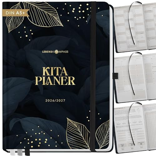 Lebenskompass® Kita Planer 2026/2027 NIGHTLEAF - Erzieher Kalender 26/27 A5+ mit Wochen- & Monatsübersicht, Dienst- & Urlaubsplanung, Achtsamkeitsimpulsen