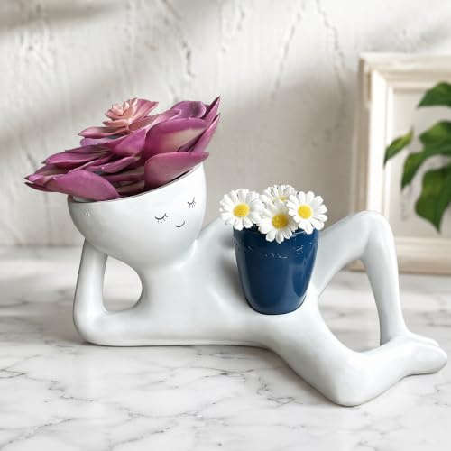 Macetas de Resina con Cara Graciosa de Goofy, para Plantas suculentas y CAC | Maceta con rostro divertido que aporta personalidad y alegría a tu espacio, perfecta para decorar escritorios, ventanas o rin