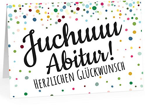 Große Glückwunsch-Karte (A4) zur bestandenen Prüfung: Abitur bestanden - Herzlichen Glückwunsch/mit Umschlag/Edle Design Klappkarte/Glückwunsche/Extra Groß/Edle Maxi Gruß-Karte