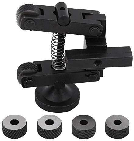 Rändelwerkzeug für drehbank, Rändelwerkzeug mit Federbelastung, 45# Kohlenstoffstahl Rändelwerkzeug mit 6 Rädern, Durchmesser 0,8 mm, 1,2 mm, 1,2 mm