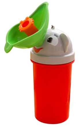 Tragbare Urinalflasche für Kinder, Rot, Abs, Nahtlos Dicht, Cartoon | Tragbare Kindertoilette für Unterwegs, Notfalltoilette für Kleinkinder und Babys, für Auto und Draußen