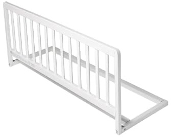 Safetots Schmaler Holzbettschutz für Babybetten, Weiß, 38cm hoch x 90cm breit, Bettgitter, Sicheres Kinderbettgeländer, Vormontiert, Einfache Installation