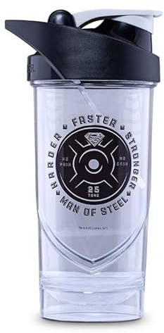 Shieldmixer Superman Man of Steel Eiweiß Shaker - Shaker Proteinshake - 700ml - Gym Shaker - Für eiweiß- & Sportgetränke - Shake becher - Gym Zubehör - Trinkflasche - Dunkelblau