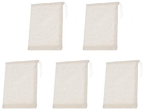 WYAN 5 Passiertuch, Nussmilchbeutel, Waschbar und Wiederverwendbar Filtertuch, Geeignet für Nussmilch, Teebeutel, Saft, Wein, Joghurt, Käse, Kalt Gebrühten Kaffee und Tee (12 X 14 Zoll)