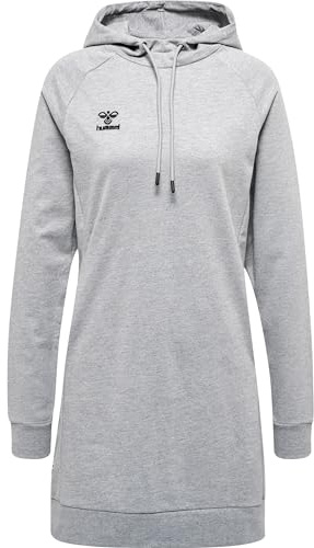 hummel Damen Hmlmove Grid Cotton Sweatdress Sweatshirt, Grey Melange, M EU