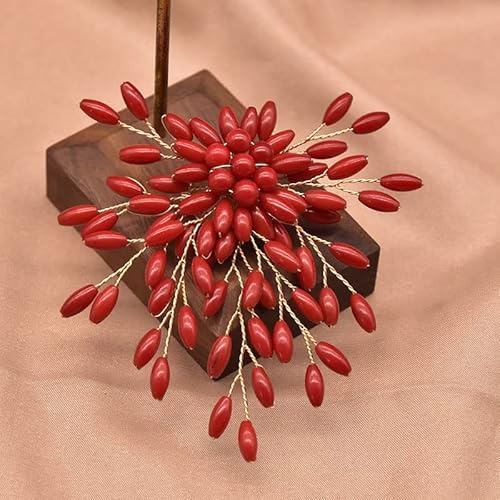 SALAN Broche De Resina De Coral De Arroz Magro Hecho A Mano Chapado En Oro De 18 Quilates para Mujeres Y Niñas, Regalos De Fiesta De Boda, Regalos De Lujo