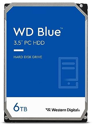 WD Blue 6TB 3.5 Internal Hard Drive - 5400 RPM Class, SATA 6 Gb/s, 256MB Cache, 2 Year Warranty