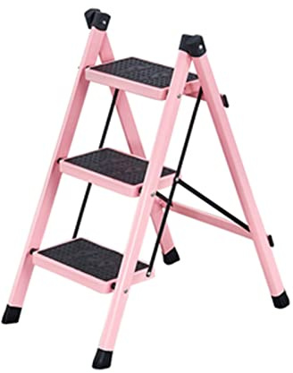 BAIYUN Escalera Plegable for el hogar, Escalera de Hierro, Taburete, Silla de Escalada, multitamaño, Opcional, Multifuncional, Duradero (Size : 3 Steps)