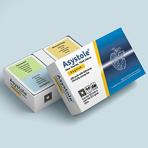 Asystole Kartenspiel für Mediziner:innen. Englische Edition. Kartenspiel nur für Ärzte, Ärztinnen und Medizinstudierende. Spaßiges und interaktives Lernwerkzeug. Beliebtes Geschenk