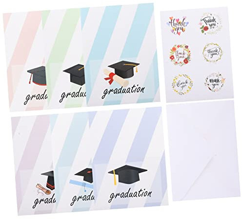 Ciieeo 1satz Graduation Karten Mit Doktorhut Design Feierliche Grußkarten Für Abschlussfeiern Dekorative Glückwunschkarten Für Schüler Und Studenten Für Dankesworte Und Persönliche