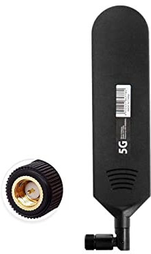 Vecys 4G LTE Antenna SMA Male Connector 15dBi 4G/5G High Gain Omni Directional Glue Stick Antenna 600-6000Mhz(Black,1 Pcs)
