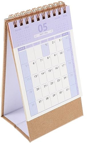 STOBOK Minimalistisches 2024 Stand-Klappkalender Kleiner Tischkalender 2024 Mini-Monats-Stehkalender Tischkalender Mit Doppeldrahtbindung (Rosa) Schreibtischunterlagenkalender