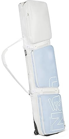 HMWOKPOT Rollbare Doppel-Skitasche Für Flugreisen – Gepolsterte Skitasche Mit Rollen Und Verstärkter Doppelpolsterung, Passend Für 2 Sätze Ski,B+w,155x36cm