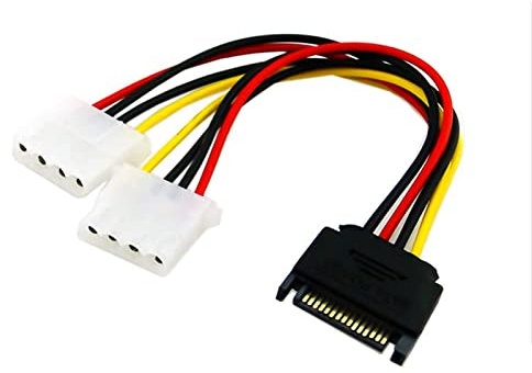 Adattatore per HDD Hard Drive 20 cm Cavo di prolunga di alimentazione SATA 15 pin maschio a Molex IDE Dual Big 4pin femmina cavo adattatore per HDD Hard Drive prolunga di alimentazione SATA cavo di