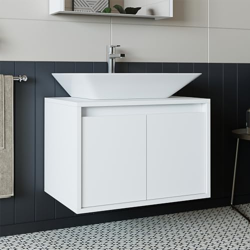 ROOMART • Mobili da bagno • Atlantic • Lavabo in ceramica con mobiletto base 65 cm, 85 cm, 100 cm, colore bianco – rovere antracite • bianco